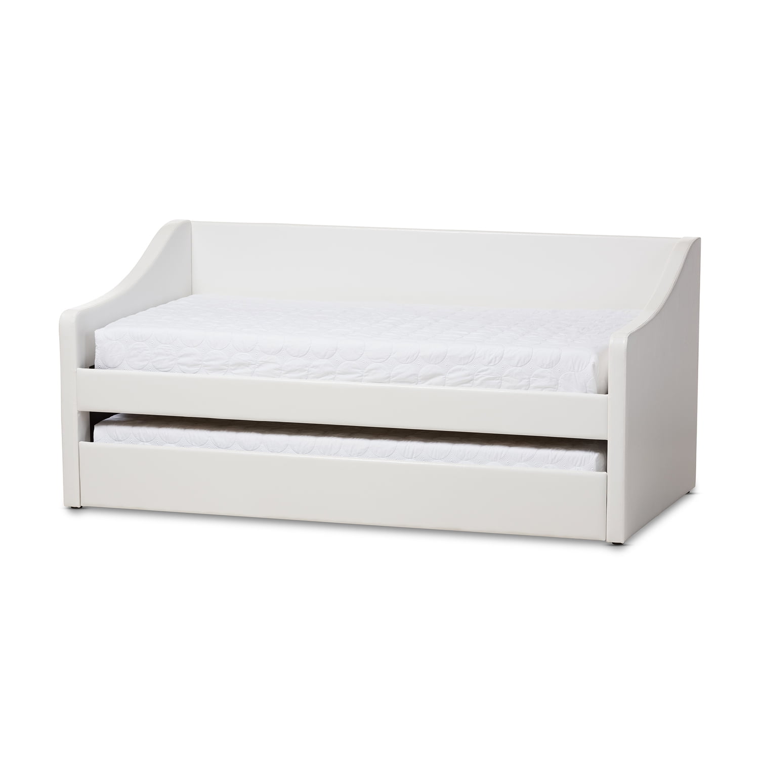Baxton Studio Barnstorm Modern and Contemporary Beige Fabric Upholstered Daybed with Guest Trundle Bed