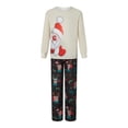 thumbnail image 2 of Elippeo Christmas Family Pajamas Matching Set Santa Claus Print Long Sleeve Tops and Elk Print Pants Sleepwear, 2 of 10