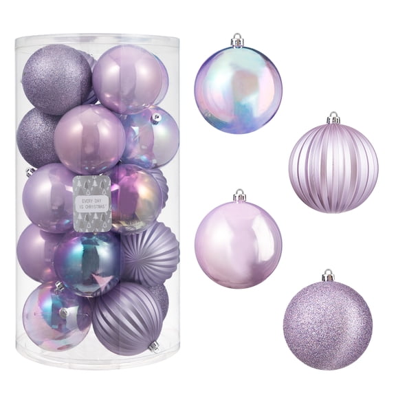 Every Day is Christmas 20ct Christmas Ornaments, Shatterproof Christmas Tree Ornaments Set, 92cm/3.6" Christmas Balls Decoration
