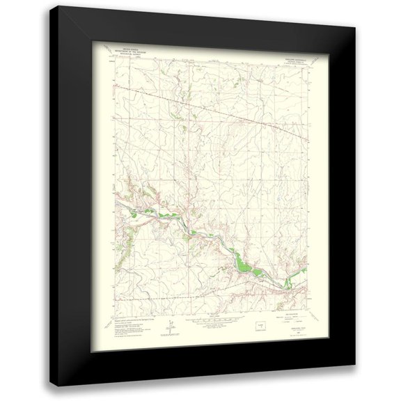 USGS 12x14 Black Modern Framed Museum Art Print Titled - Swallows Colorado Quad - USGS 1965