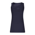 thumbnail image 4 of Otvok Summer Womens Solid Color U-Neck Slim Fit Vest Round Neck Sleeveless Tank Top, 4 of 6
