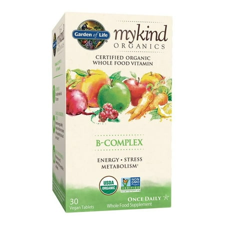 Garden of Life Mykind Organics B-Complex Tablets, 30