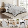 thumbnail image 6 of Twin XL Quilt Set 68''x98'', Vintage Botanical Lightweight Bedspread Coverlet Set with 2 Pillow Shams, Spring Floral Botterfly Summer Flower Breathable All Season Quilt Bedding for Dorm/Guest Room, 6 of 9
