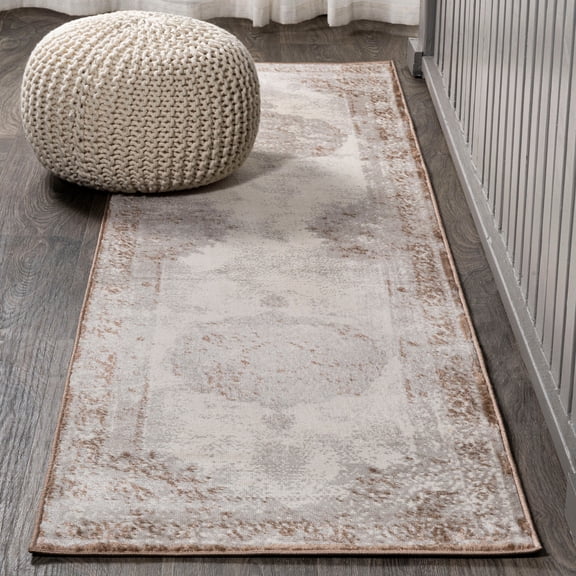 JONATHAN Y MODERN PERSIAN 2 x 8 Runner Rug, Rosalia Cottage Medallion - Brown/Cream, MDP402A-28