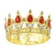 thumbnail image 1 of Toppers de pastel en mini corona Uxcell, tiara de aleación de reina y princesa con cristal para decoración de pastel de cumpleaños, dorado/rojo, 1 of 6