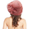thumbnail image 4 of Dalrosia Big Brim Hat Organza Hats Summer Beach Cap Tea Party Wedding Fascinator Church Hats, 4 of 5
