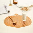 thumbnail image 6 of Fasiaou Store 2 Packs Hollow Out PVC Pumpkin Placemat Non Slip Heat Insulating Waterproof Dining Table Mat for Thanksgiving Party Wedding Decor Western Style Hot Stamping, 6 of 6