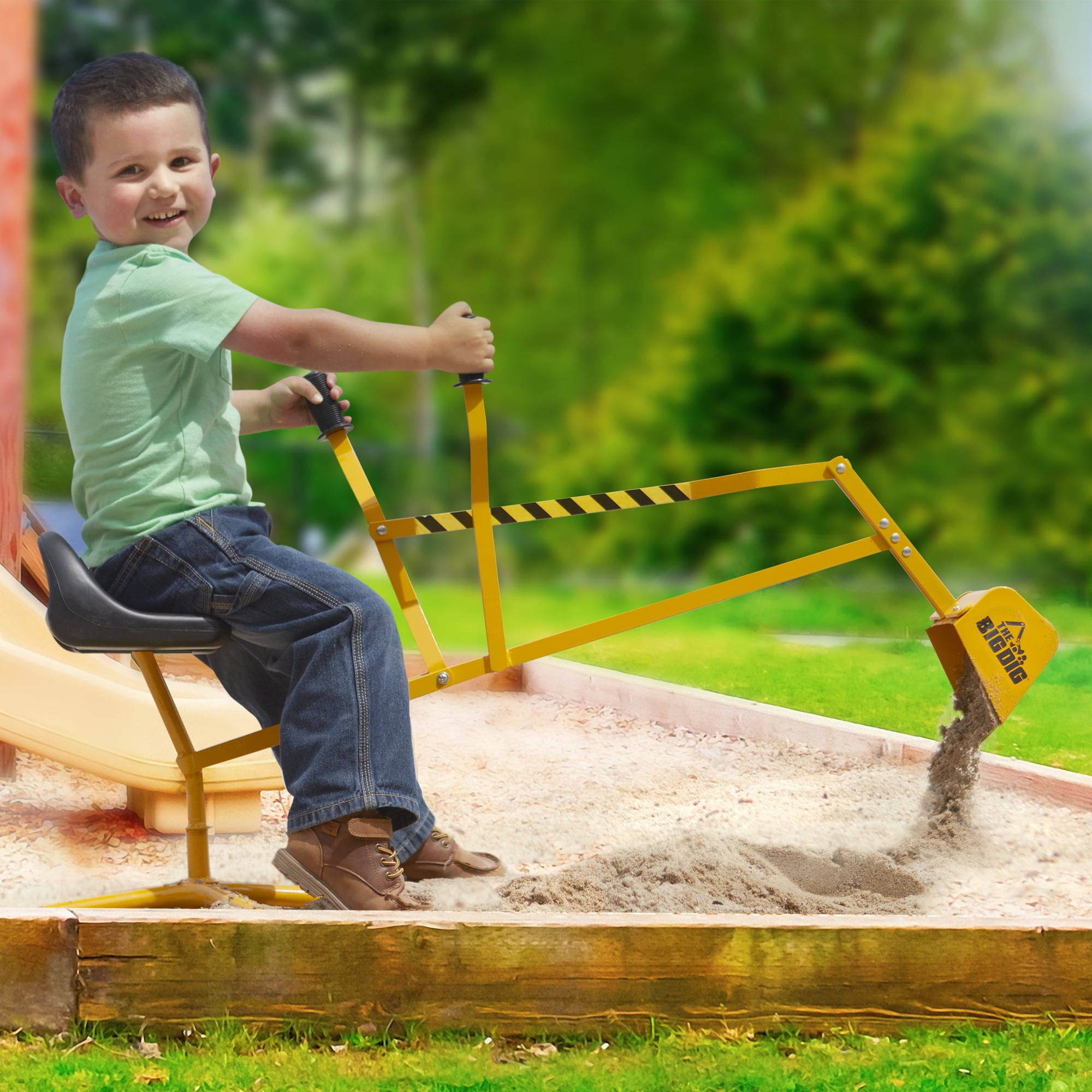 Beach Toys Big Dig Toy Excavator Ride-On - 360° Rotation Sand Digger ...