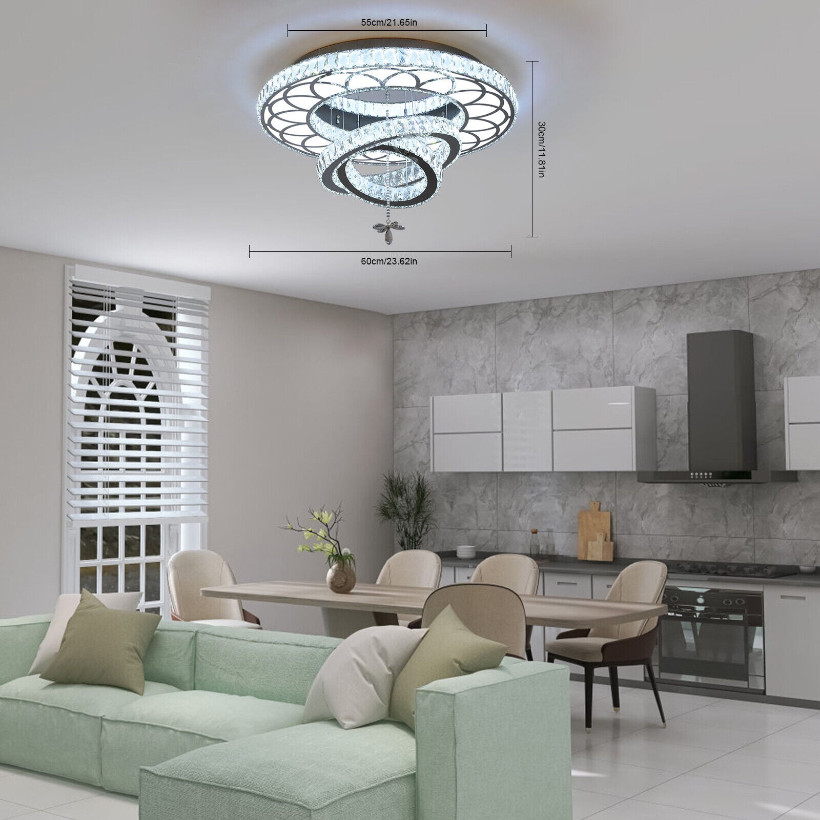 SHZICMY Modern Luxury Crystal Ceiling Chandelier Lamp Pendant Lights