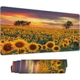 thumbnail image 2 of Desk Mat,Floral Sunflowers Extended Gaming Mouse Pad for Office Work & Game,Computer Keyboard Mouse Mat Desk Non-Slip Rubber Base Large Mousepad with Stitched Edges, 31.5x15.7inch, 2 of 6
