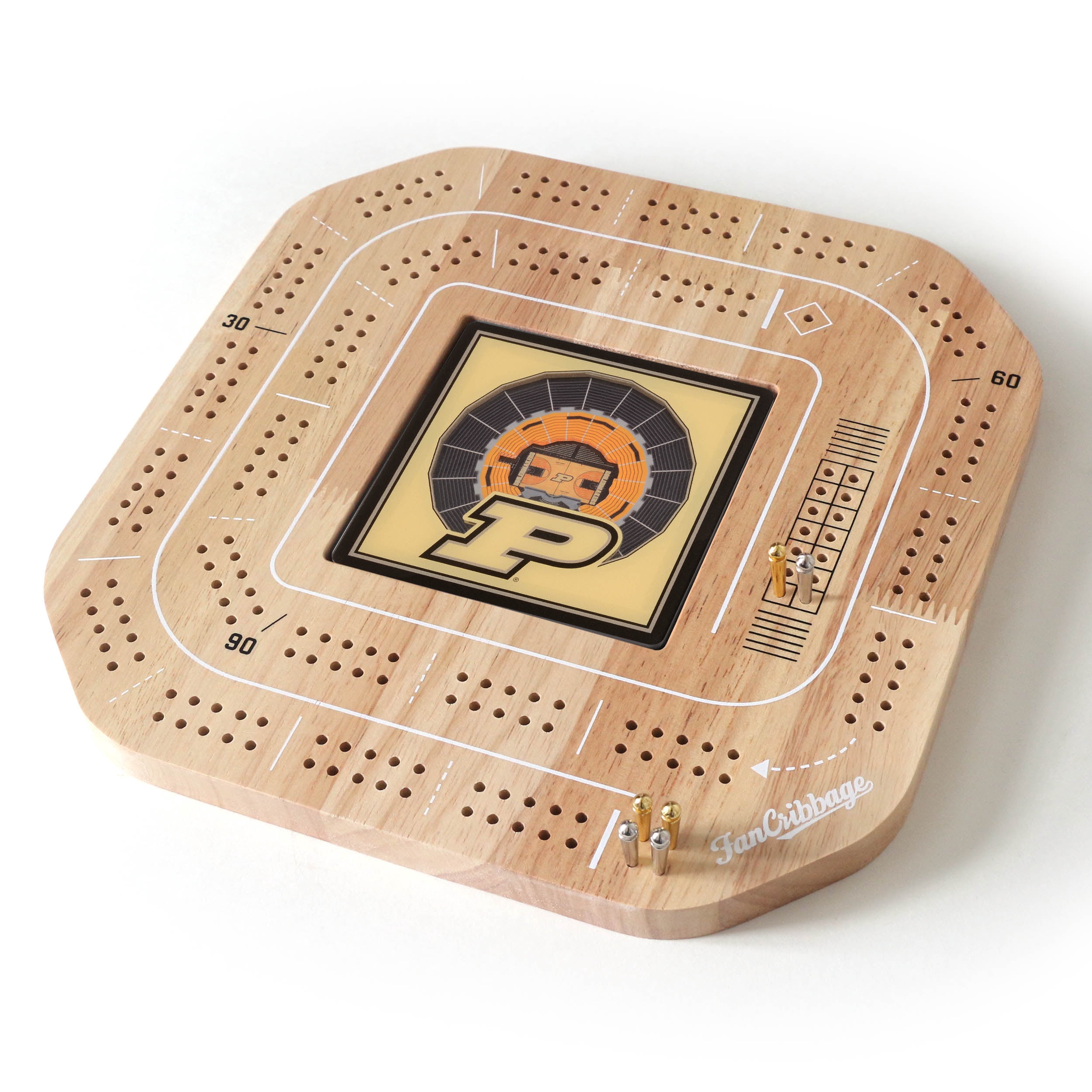YouTheFan NCAA Purdue Boilermakers BB Stadiumview Cribbage