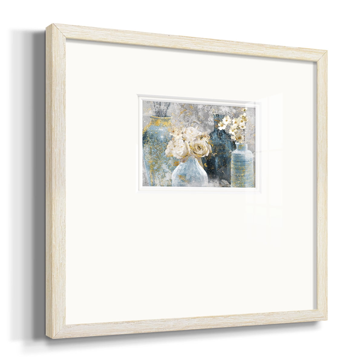 Vessels and Blooms BluesPremium Framed Print