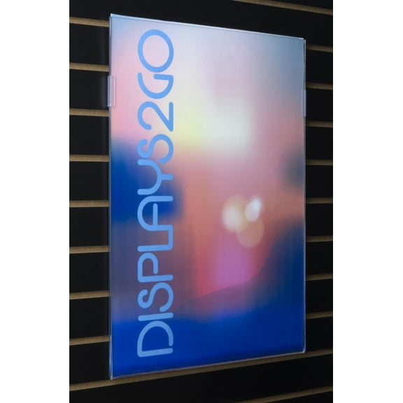 18 x 24 Clear Acrylic Sign Frame for Slatwall, Fits Most Slotted Wall Panels, Frameless (SLP1824)