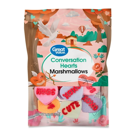 Great Value Conversation Hearts Marshmallow, 2.82oz