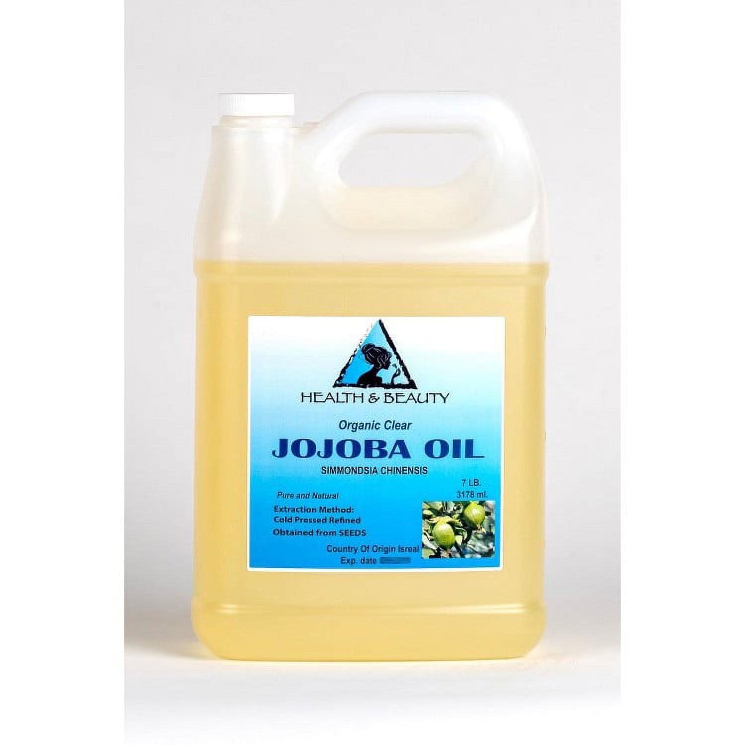 Jojoba Oil Clear Organic Carrier Cold Pressed Refined 100% Pure 128 oz, 7 LB, 1 gal