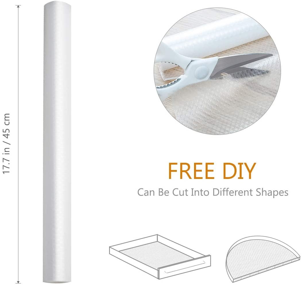 Drawer Liners EVA Anti-slip Kitchen Shelf Liner Drawer Mat for Kitchen Shelves  Drawers Table Tops Gray (45cmx450cm)