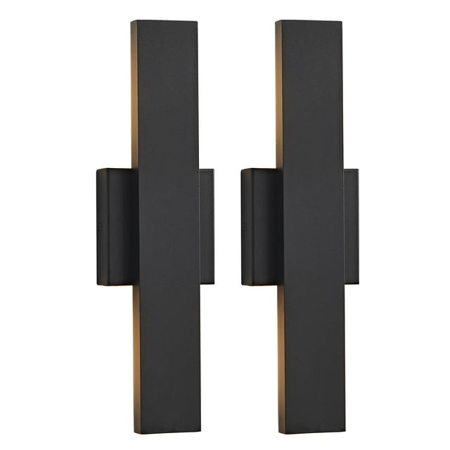 Lámpara LED de pared exterior SIONLOM 20W negra impermeable 12x5x40 cm