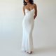 thumbnail image 1 of Vestido Sin Espalda Sexy Vestido maxi ajustado para mujer Vestido de cami con cordón Vestido elegante de verano para fiesta en la playa Cgtredaw M Blanco para Mujer, 1 of 1
