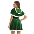 thumbnail image 4 of ZDHoor Women Mrs. Claus Santa Christmas Costumes Dress Outfits with Hat Sleeveless Skirt Party Dress Green-B M, 4 of 8