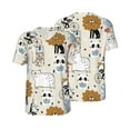 thumbnail image 3 of Daiia Hand Drawn Animals Mens Baseball Jersey Button Down Shirts Short Sleeve Sports Uniforms-X-Large, 3 of 9