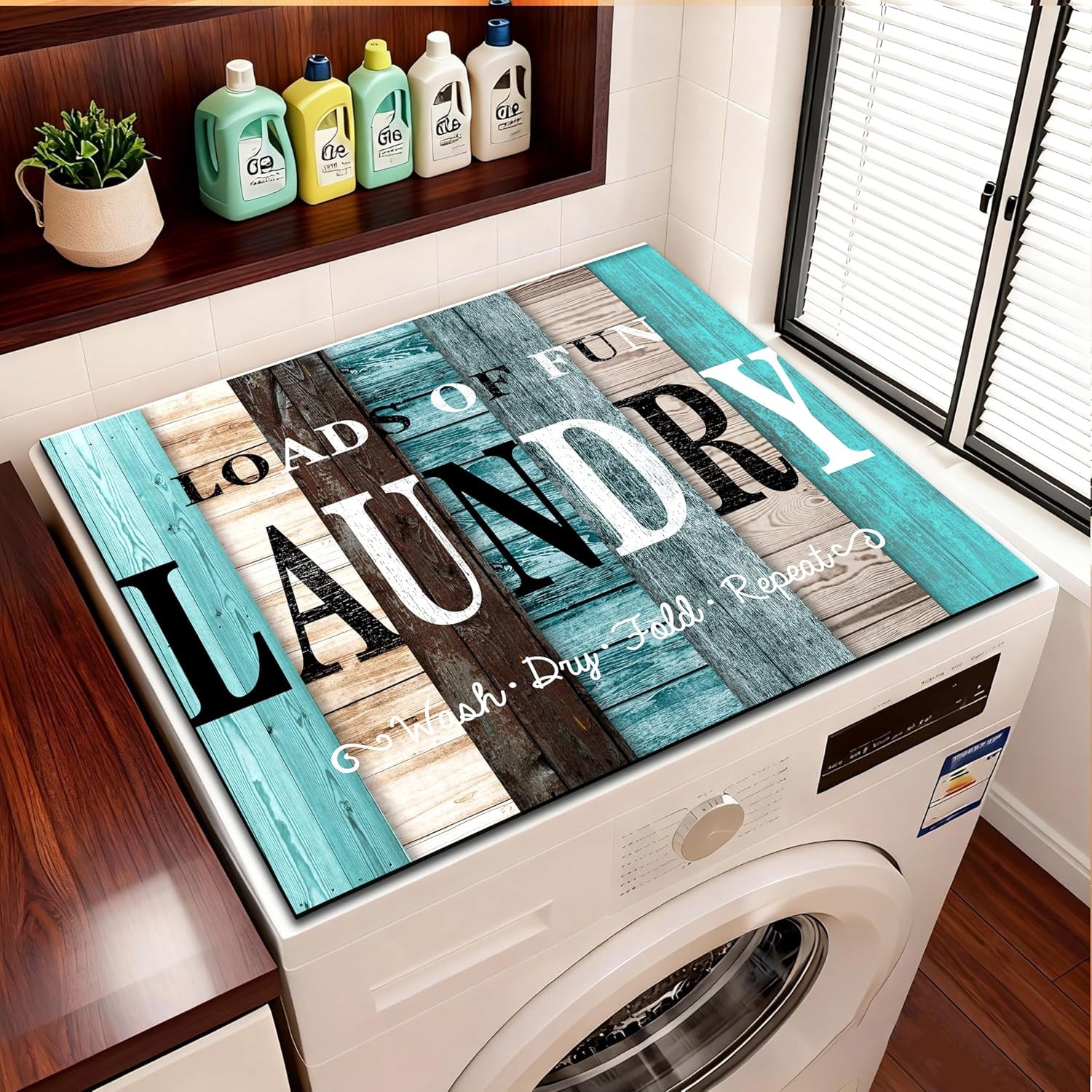 Washer and Dryer Covers for the Top 23.6" X 19.7", Washer and Dryer Top Protector Mat, Non Slip Washing Machine Dust Cover Pad for Laundry Room Kitchen Home Decor
