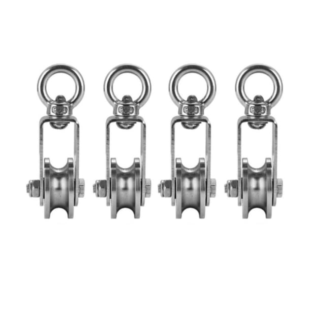 4 poleas tipo U de 34 mm con cable giratorio de acero inoxidable for sistemas de poleas y equipos de gimnasio de elevación.