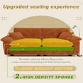thumbnail image 6 of Muumblus Comfy Modular Sectional Sofa with 2 Ottoman, Deep Seat 80.5" Modern Oversized Corduroy Cloud Couch, Fluffy Deep Seat Chaise Lounge Sleeper Sofa for Living Room Apartment, Orange, 6 of 9