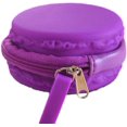 thumbnail image 1 of Porte-monnaie en Silicone en Forme de Macaron, Imperméable, Portefeuille avec Fermeture Éclair (Violet), 1 of 7