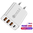 thumbnail image 1 of 3Usb + Pd20W Tipo-C Cargador De Teléfono Adaptador De Carga Para Teléfono Inteligente (Enchufe De Ee. Uu. Blanco), 1 of 5