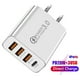 thumbnail image 4 of 3Usb + Pd20W Tipo-C Cargador De Teléfono Adaptador De Carga Para Teléfono Inteligente (Enchufe De Ee. Uu. Blanco), 4 of 5