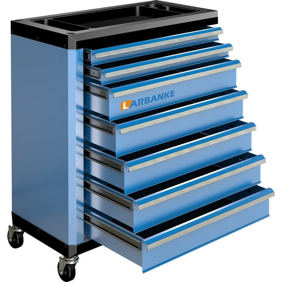 7-Drawer Rolling Tool Chest with Lock, Mobile Tool Cabinet & Connecting Rod for 5-Drawer Vertical Stack