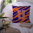 thumbnail image 3 of Carolines Treasures CJ1023-UPW1414 Letter U Initial Tiger Stripe - Blue Orange Fabric Decorative Pillow, 14Hx14W,, 3 of 4