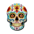 thumbnail image 2 of Sugar Skull Decor Wooden Wall Art Decor 8 Inch Hanging Wall Decor Colorful Floral Wall Art for Indoor Outdoor Halloween Day of The Dead Da de Los Muertos Celebration Home Display,, 2 of 6