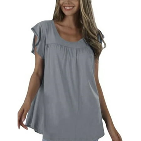 

Frontwalk Womens Homewear Tops T-Shirts Summer Short Sleeve Crew Neck Shirts Casual Loungewear Pajama Tee Pullover