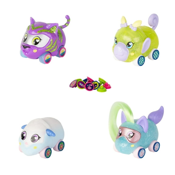 Ritzy Rollerz Car Toys with Surprise Charms, 4Ever Friends, 4 Pack
