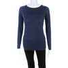 Pre-owned|Ellen Tracy Womens Ribbed Crew Neck Sweater Blue Wool Size Small