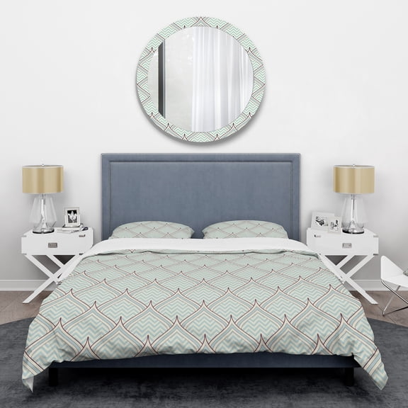 Designart 'Ornament with decorative elements.' Mid-Century Modern Duvet Cover Set