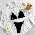 thumbnail image 5 of Minjewel Women's Split Sexy Bikini Set, Adjustable Tie Side & Back with Triangle Top & High Cut Bottom, Swimsuits for Women for Summer,Black XL, 5 of 7