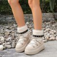 thumbnail image 2 of Women’s Winter Ankle Boots Thick faux furry Lined Lace Up Design Non Slip Platform Round Toe Warm Snow Booties, 2 of 7
