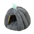 thumbnail image 3 of Nido para gatos semicerrado, acogedor, con forma de calabaza de invierno, colchón para mascotas Gris oscuro, 3 of 8