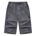 thumbnail image 3 of European Men's Solid Color Casual Loose Workwear Shorts Drawstring Waist, Pockets, Polyester, for Sports & Daily, Multiple Sizes, 3 of 4