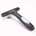 thumbnail image 2 of Pet Grooming Brush Double Row Dog Rake Dog Dematting Rake Massage for Hair Brush Dematting Bar with Teeth, 2 of 5