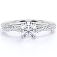 thumbnail image 1 of JeenMata Anillo de Compromiso de Moissanita de Corte Redondo Infinito de 1 Quilate en Oro Blanco de 18 K sobre Plata, 1 of 6