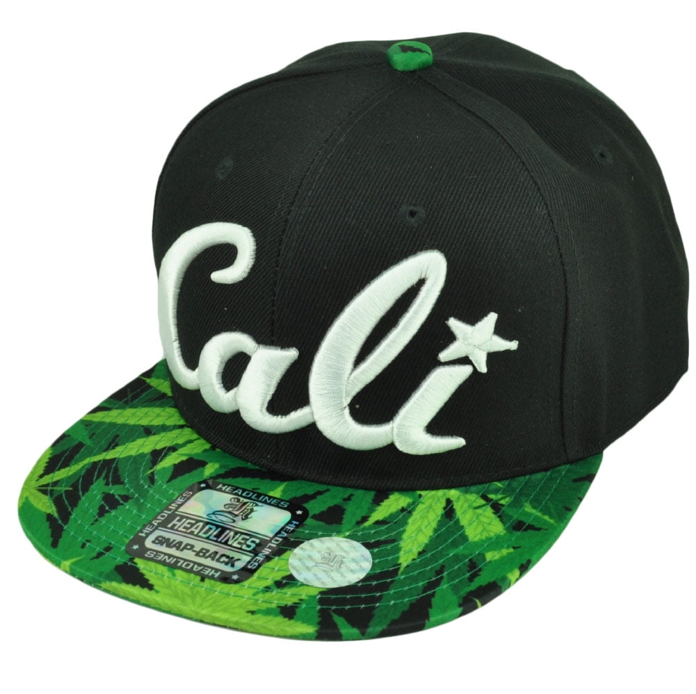 Details about   Cali California 3D Hawaiian Floral Flower Brim Hat Cap Snapback Marijuana Leaves 