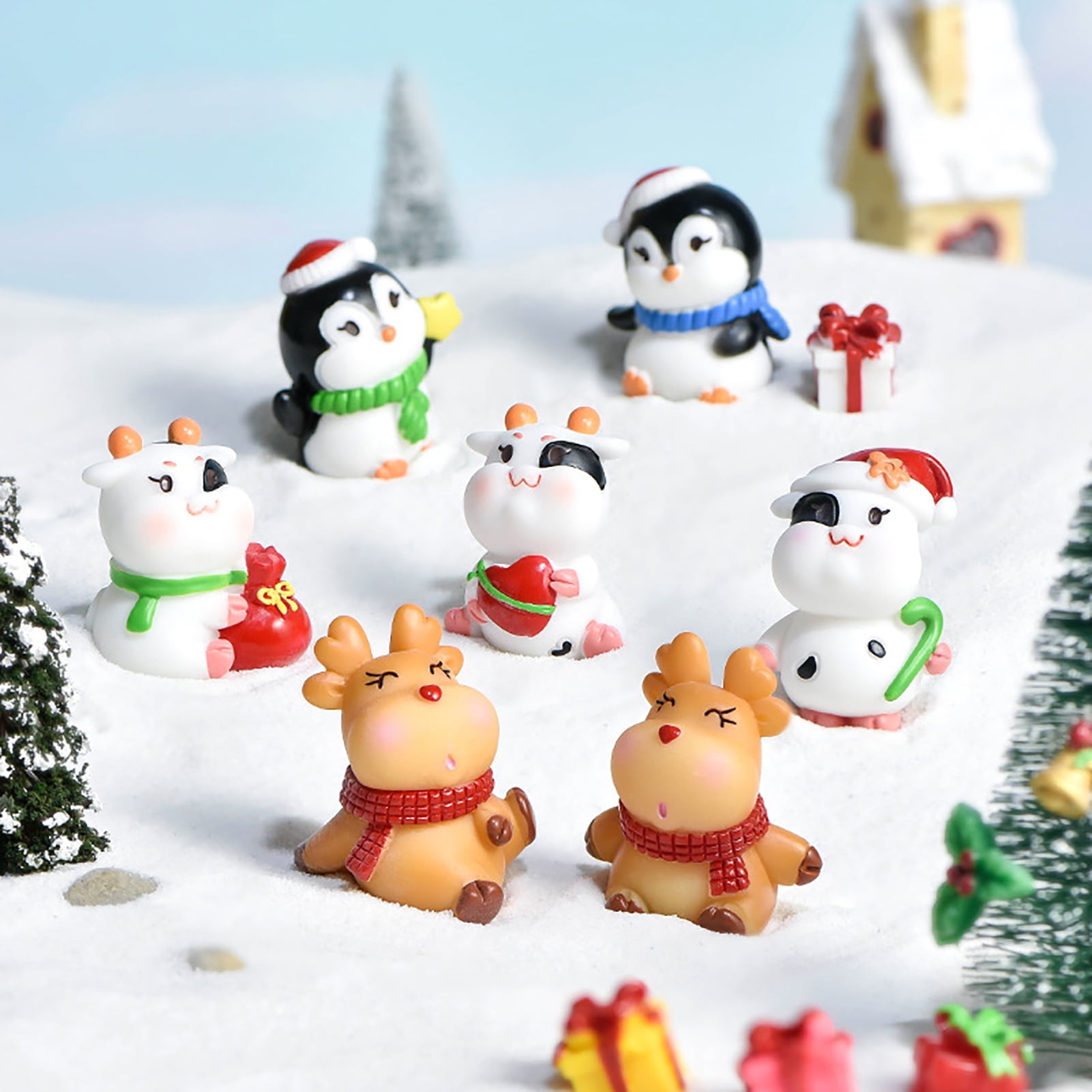 Ornament Micro Landscape Penguin Figurine Home Decor Miniature Animal Christmas