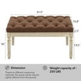 thumbnail image 3 of Farmhouse Fabric Entryway Bench, Brown, 3 of 7