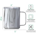 thumbnail image 4 of Vacuum Insulated Travel 12 oz Coffee Mug with Handle, THILY Stainless Steel Cup with Spill-Proof Lid, Keep Coffee Cold, Great for Camping, White Marble, 4 of 6