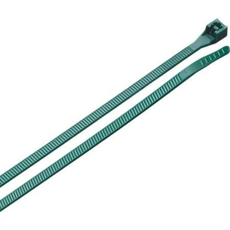 Gardner Bender 8" Cable Tie, 45 lb, Green, 100pk