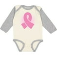 thumbnail image 3 of Inktastic Breast Cancer Pink Ribbon Awareness Month Girls Long Sleeve Baby Bodysuit, 3 of 5