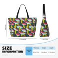 thumbnail image 4 of Sigee Green Mushroom Print Extra Large Waterproof Beach Travel Bag with Zipper - Durable and Versatile for Vacation, Gym, and Daily Use, 4 of 7
